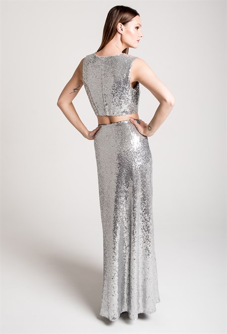 Юбка макси с пайетками - фото 71201