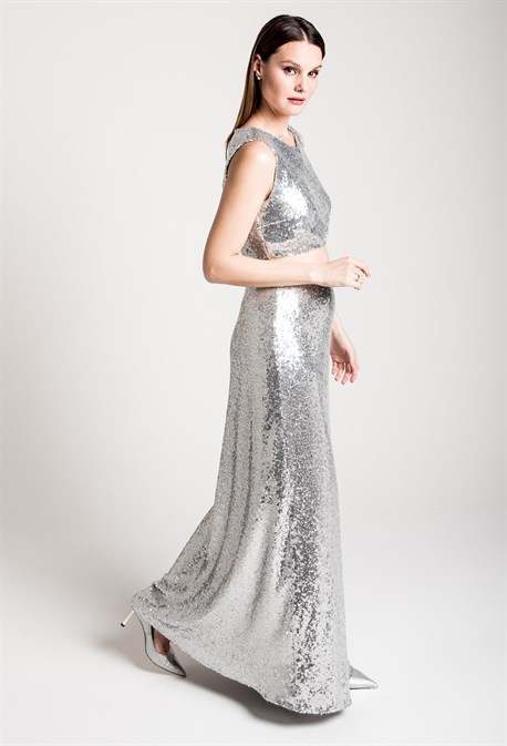 Юбка макси с пайетками - фото 71203