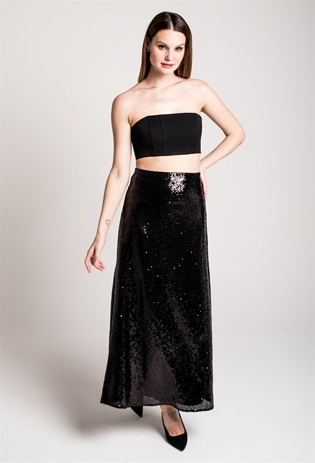 Юбка макси с пайетками - фото 71210