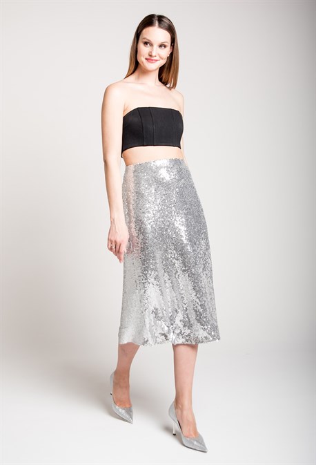 Юбка миди с пайетками - фото 71214