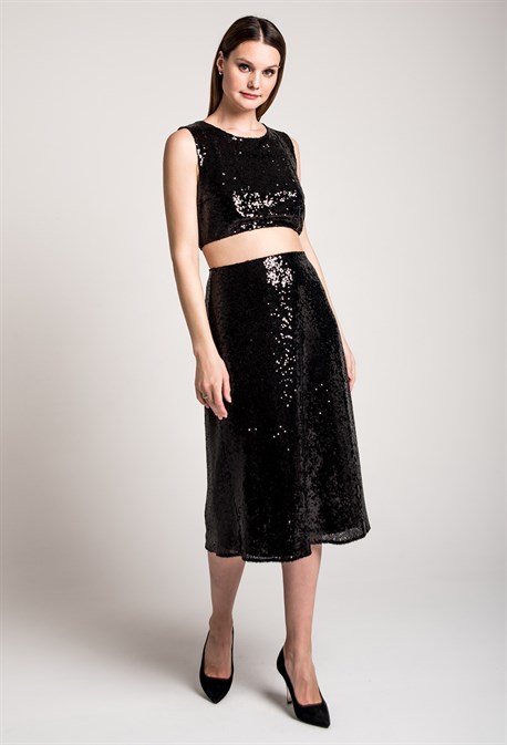 Юбка миди с пайетками - фото 71217