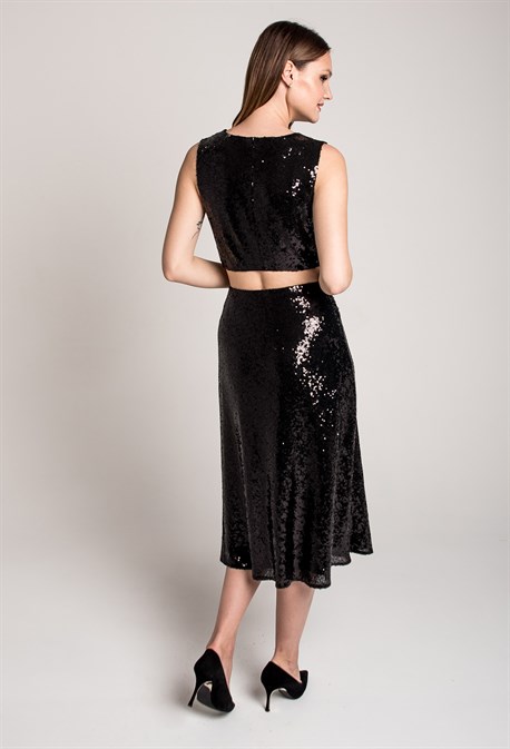 Юбка миди с пайетками - фото 71219