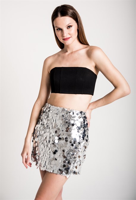 Юбка-мини с крупными пайетками - фото 71222