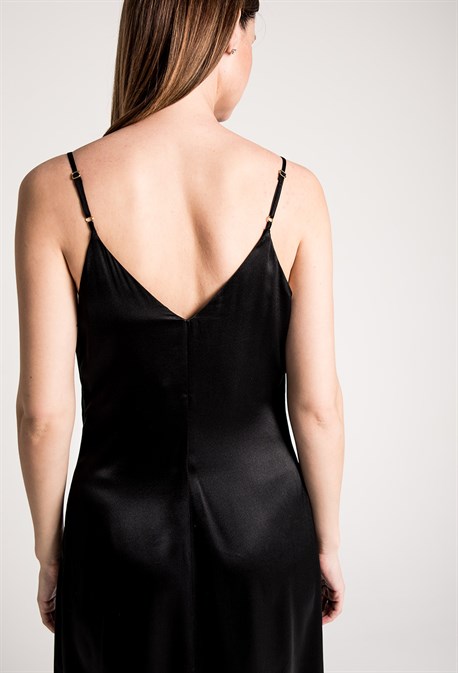 Платье-комбинация макси из натурального шелка - фото 71254