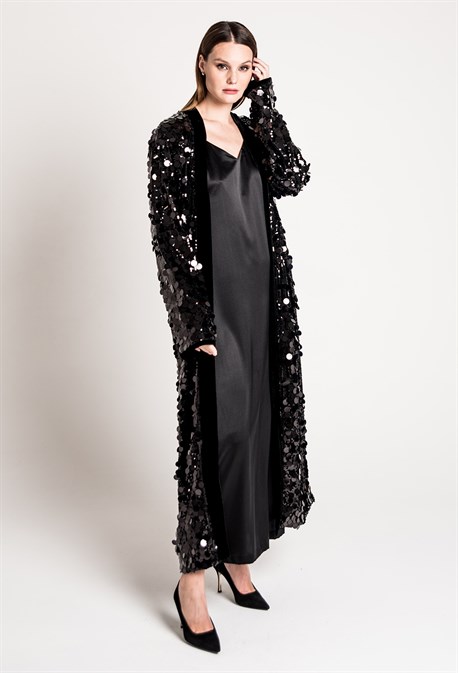 Платье-комбинация макси из натурального шелка - фото 71255