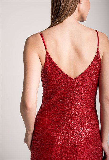 Платье-комбинация макси с пайетками - фото 71260