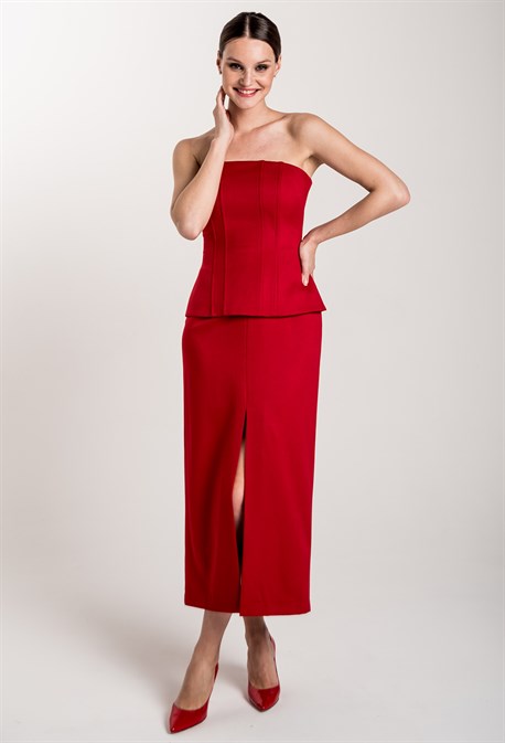 Юбка узкая макси с разрезом - фото 71348