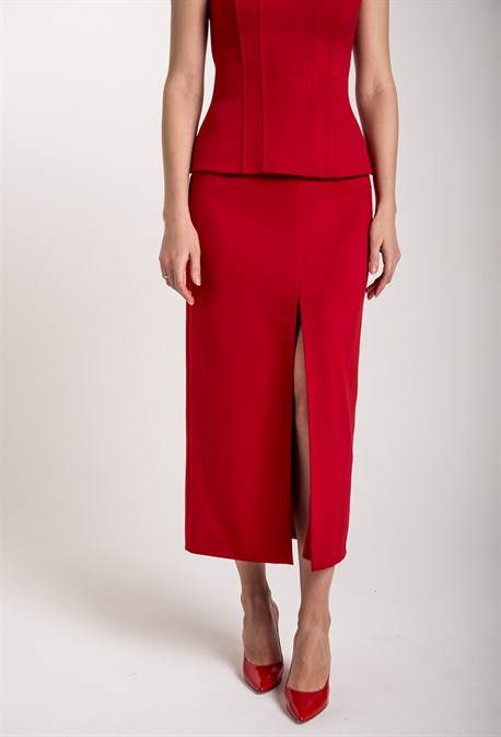 Юбка узкая макси с разрезом - фото 71349