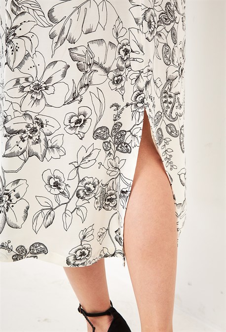 Платье-комбинация макси из вискозы с цветочным принтом - фото 71371