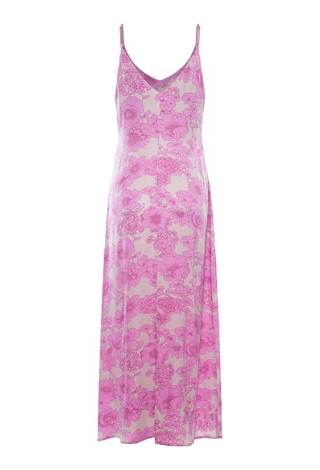 Платье-комбинация макси из вискозы с цветочным принтом - фото 71373