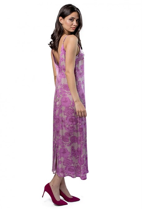 Платье-комбинация макси из вискозы с цветочным принтом - фото 71374