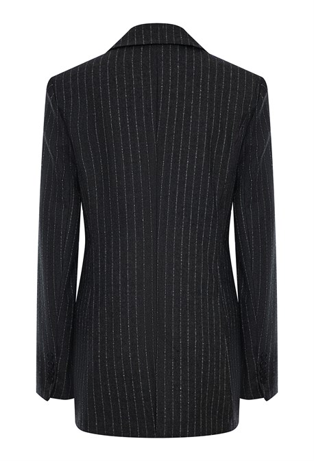 Жакет приталенный из шерсти в полоску - фото 71420