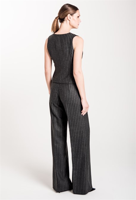 Жилет из шерсти в полоску - фото 71547