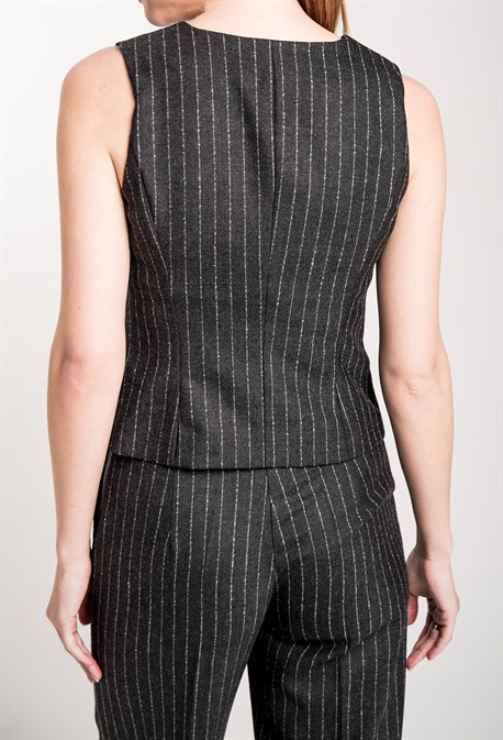 Жилет из шерсти в полоску - фото 71549