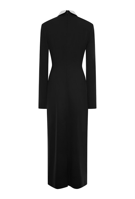 Платье макси с воротничком - фото 71559