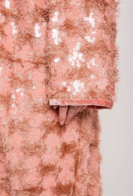 Кимоно с пайетками с отделкой из бархата - фото 71588