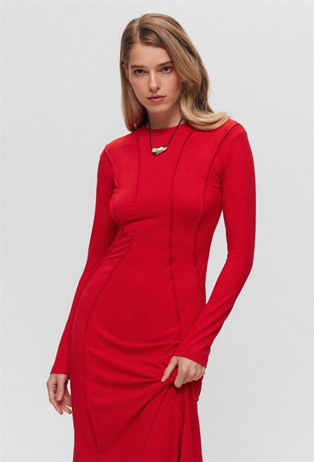 Платье рельефное макси - фото 72971