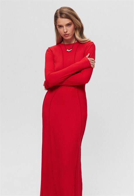 Платье рельефное макси - фото 72972