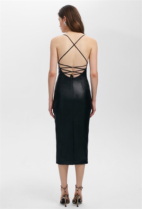 Платье из экокожи - фото 72986