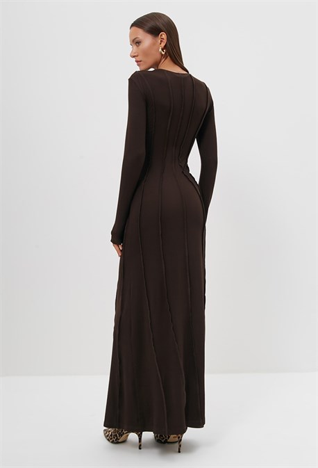 Платье рельефное макси - фото 73007