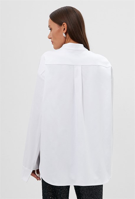 Рубашка со стойким воротником - фото 73084