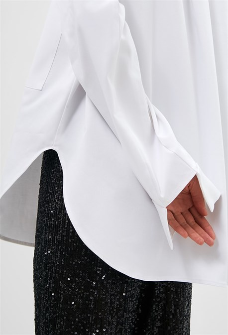 Рубашка со стойким воротником - фото 73085