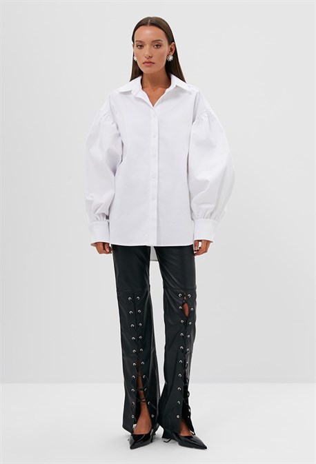 Рубашка с объемными рукавами - фото 73090