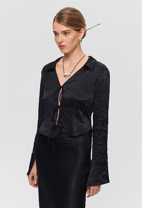 Юбка по косой мятая - фото 73135