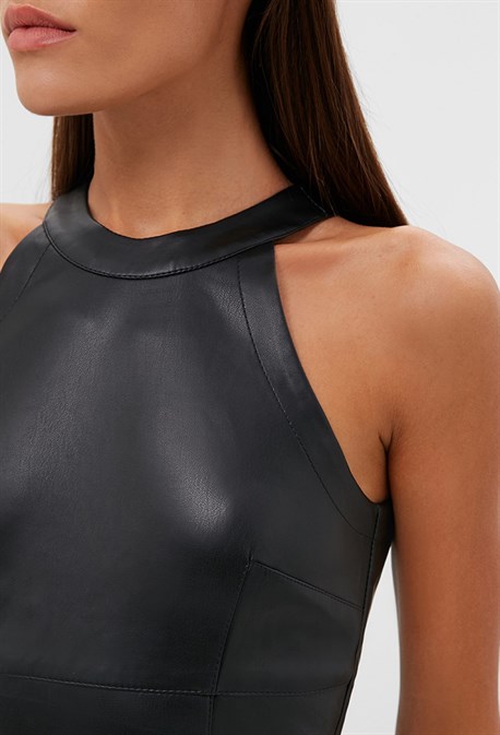 Топ из эко-кожи - фото 73317