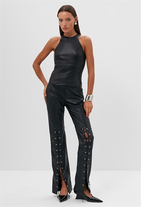 Топ из эко-кожи - фото 73319