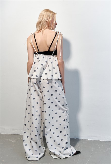 Штаны в синий цветочек - фото 73964