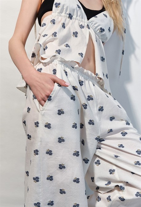 Штаны в синий цветочек - фото 73966