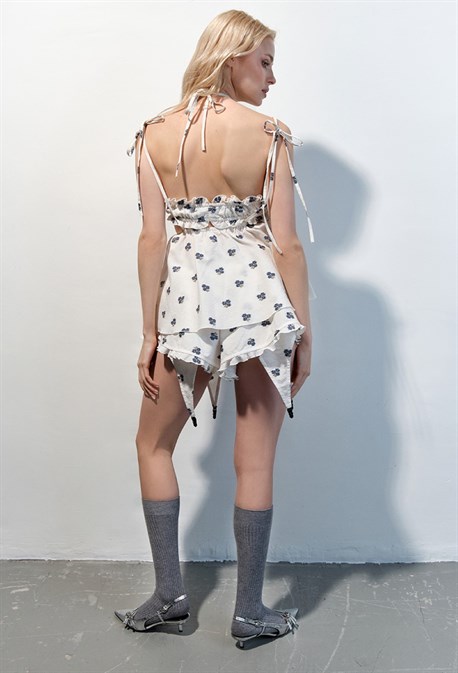 Топ-майка в синий цветочек - фото 74028