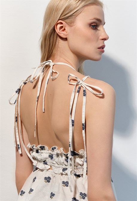 Топ-майка в синий цветочек - фото 74030