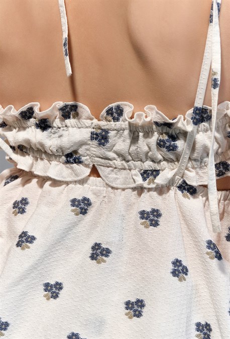 Топ-майка в синий цветочек - фото 74031