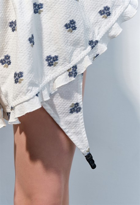 Шорты с подвязками в синий цветочек - фото 74101