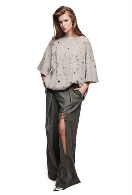 Брюки шефа с разрезом - фото 74132