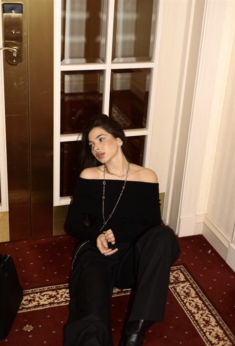 Лонгслив со спущенными плечами - фото 74330