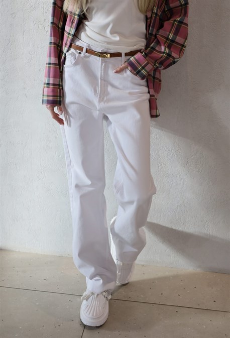 Джинсы Straight White - фото 74376