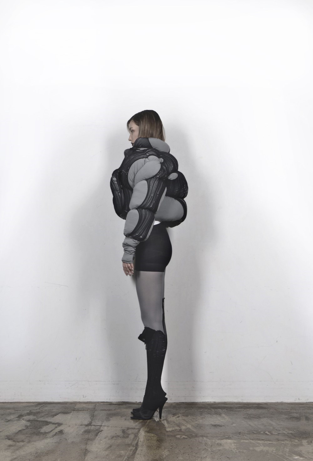 Пуховик Nylon distressed - фото 75599