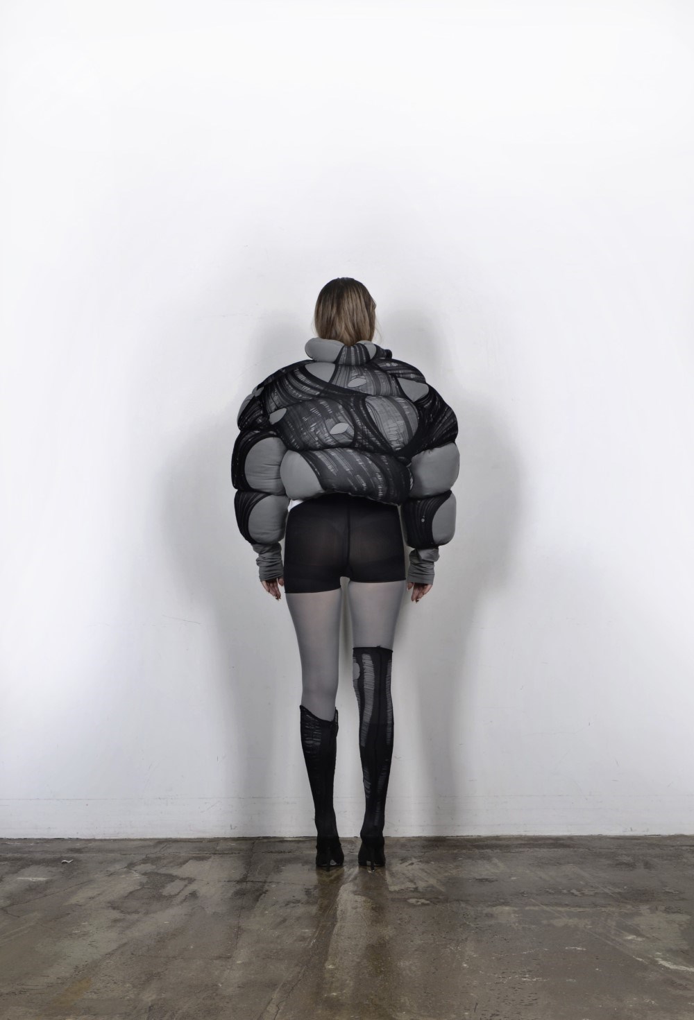 Пуховик Nylon distressed - фото 75602