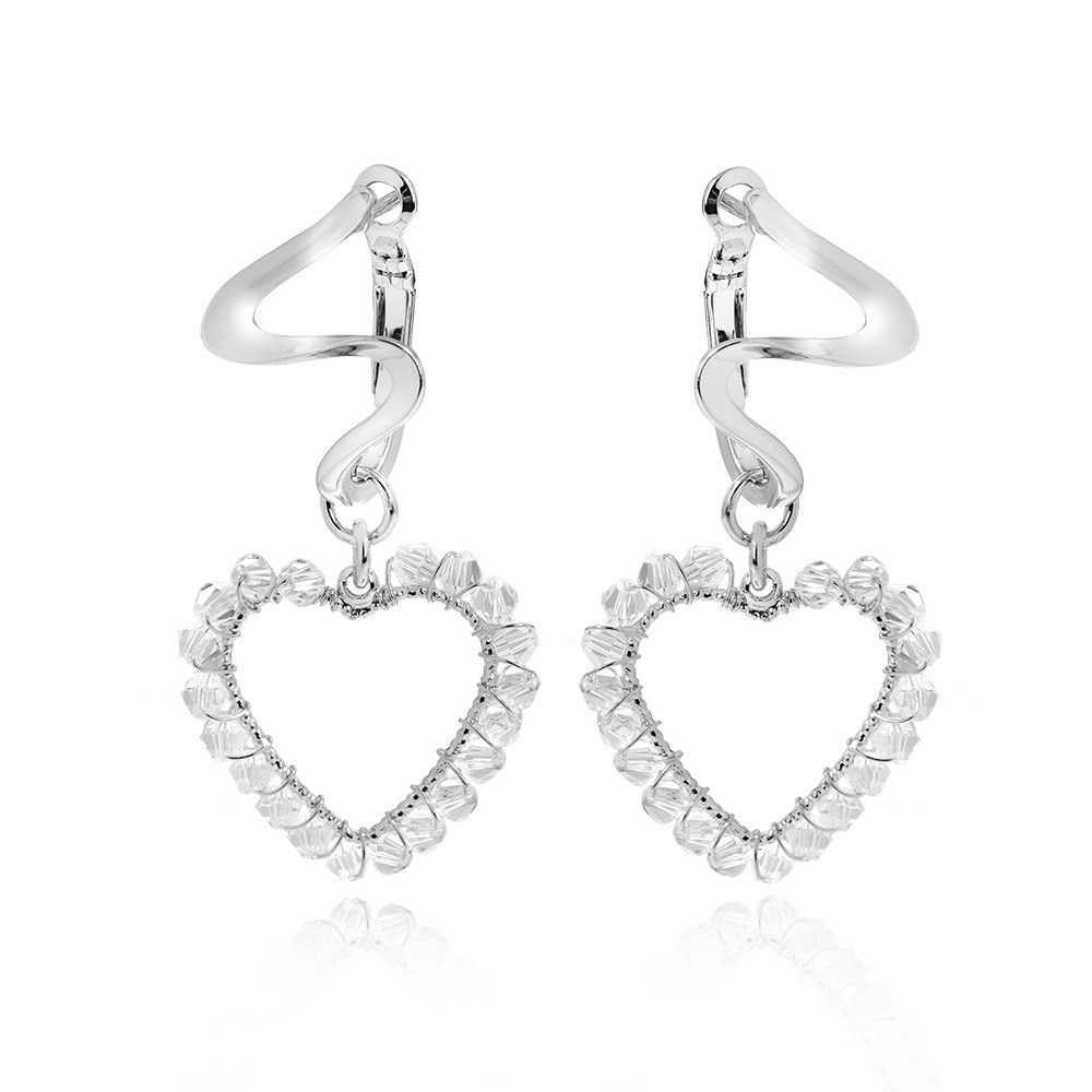 Earrings with a Crystal Heart - фото 75794