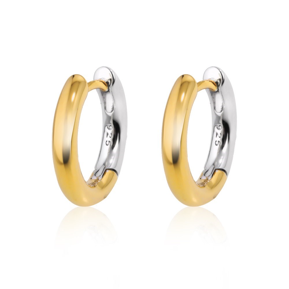 Bicolor ring earrings - фото 75795