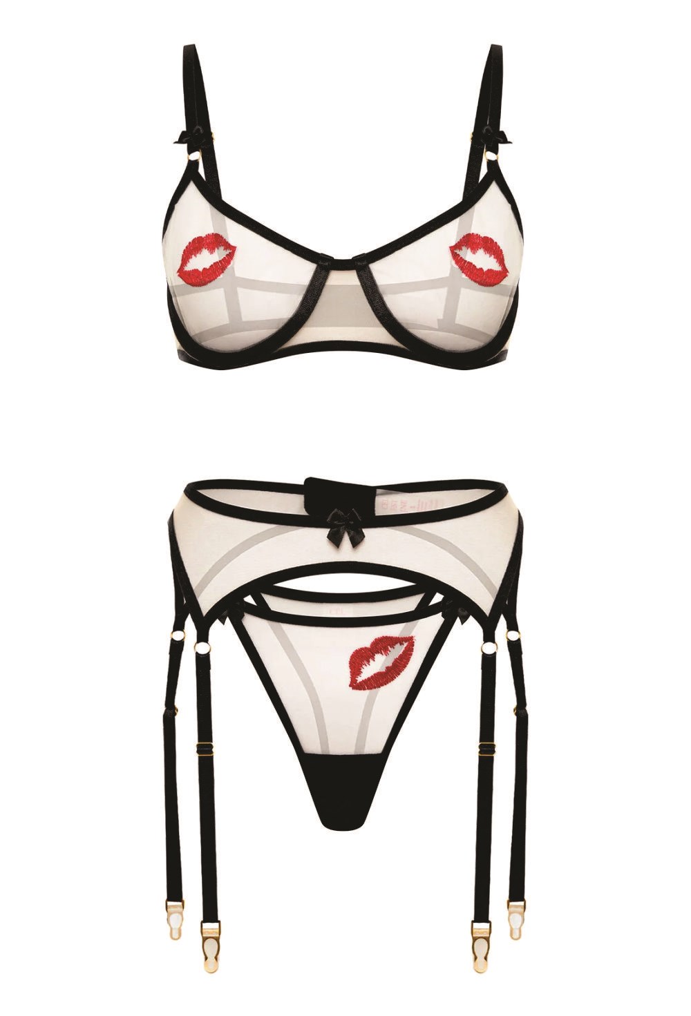 Прозрачные трусики-стринги Crime - фото 76001