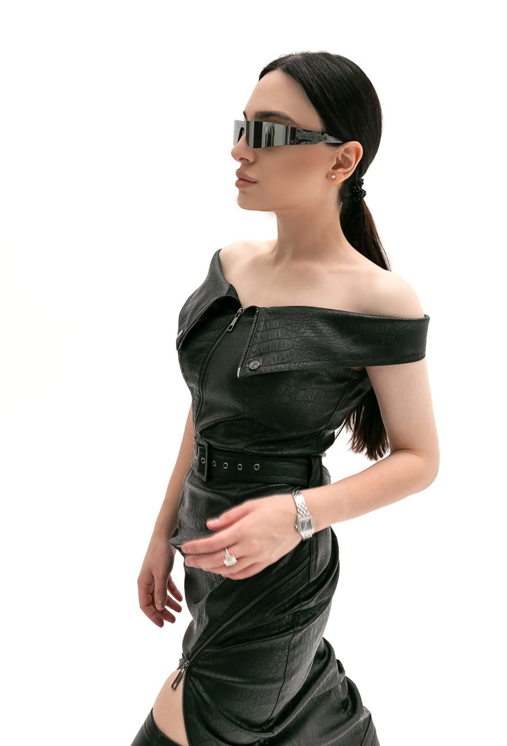 Платье кожаное - фото 76875