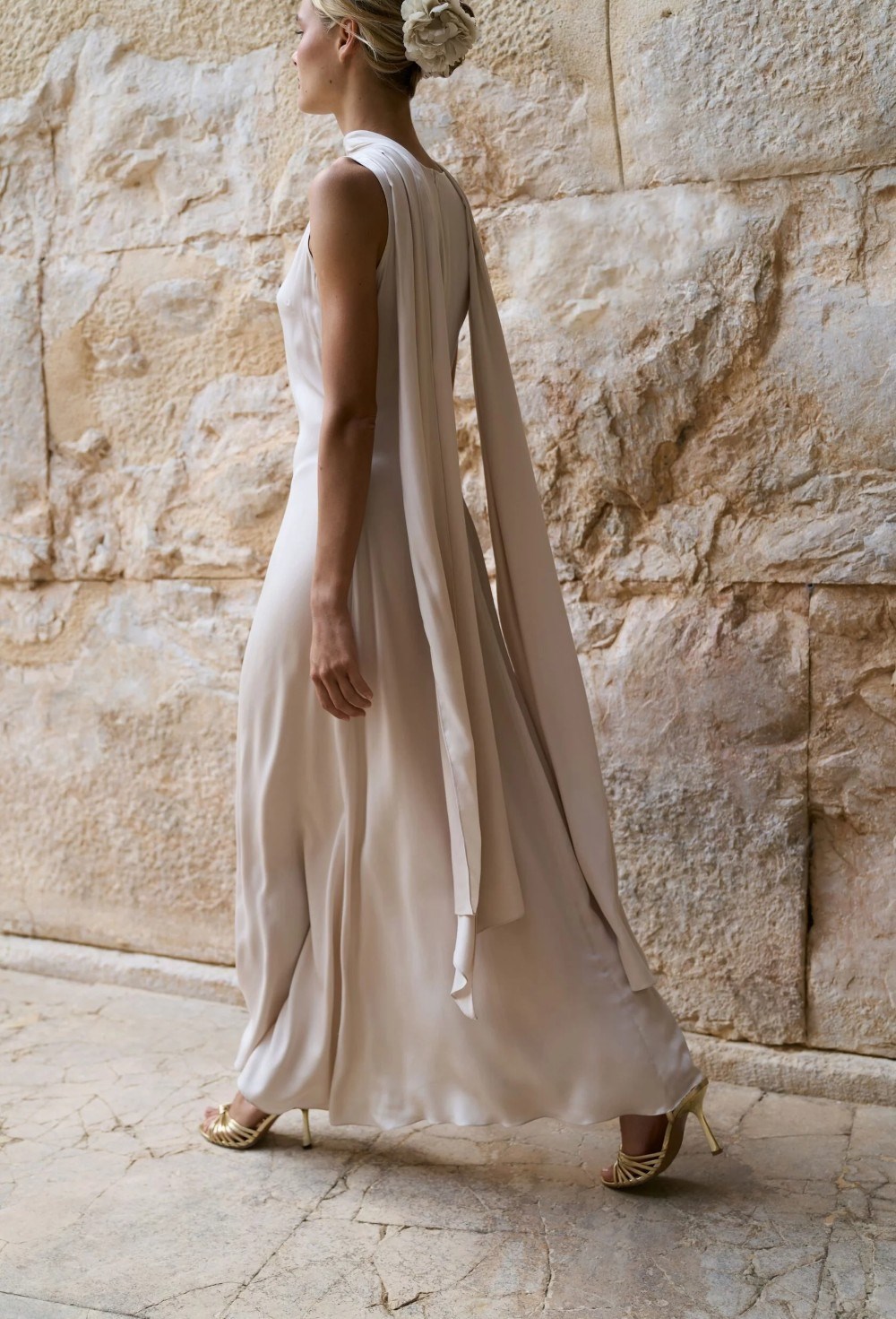 Платье с шарфом красное - фото 77076