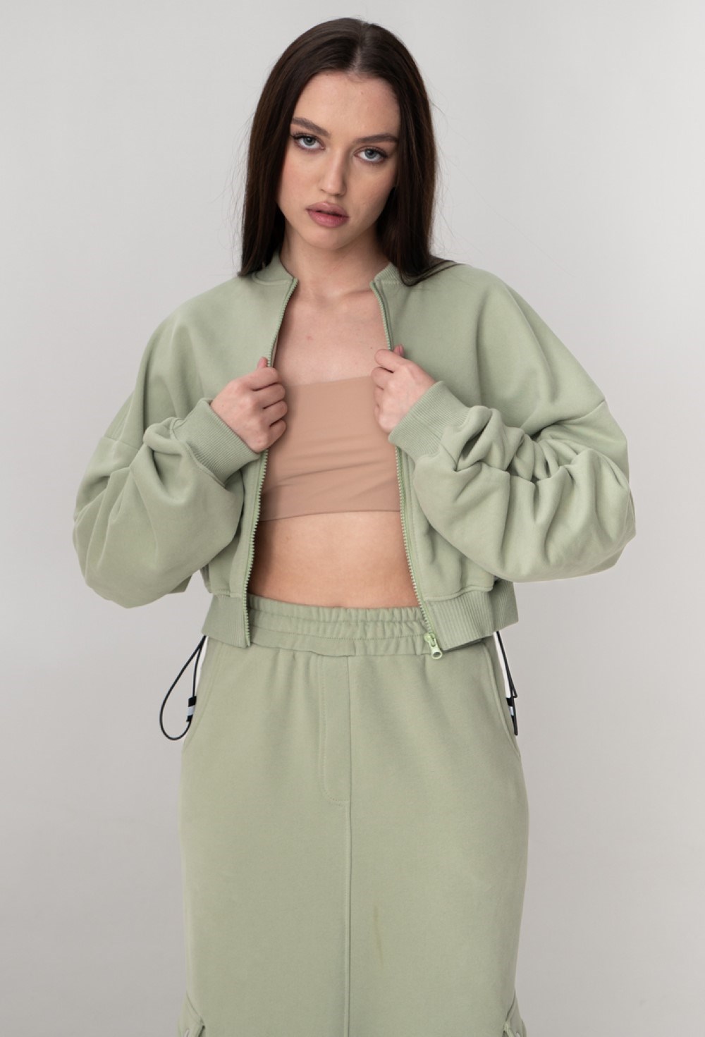 Бомбер Olive Sage - фото 77586