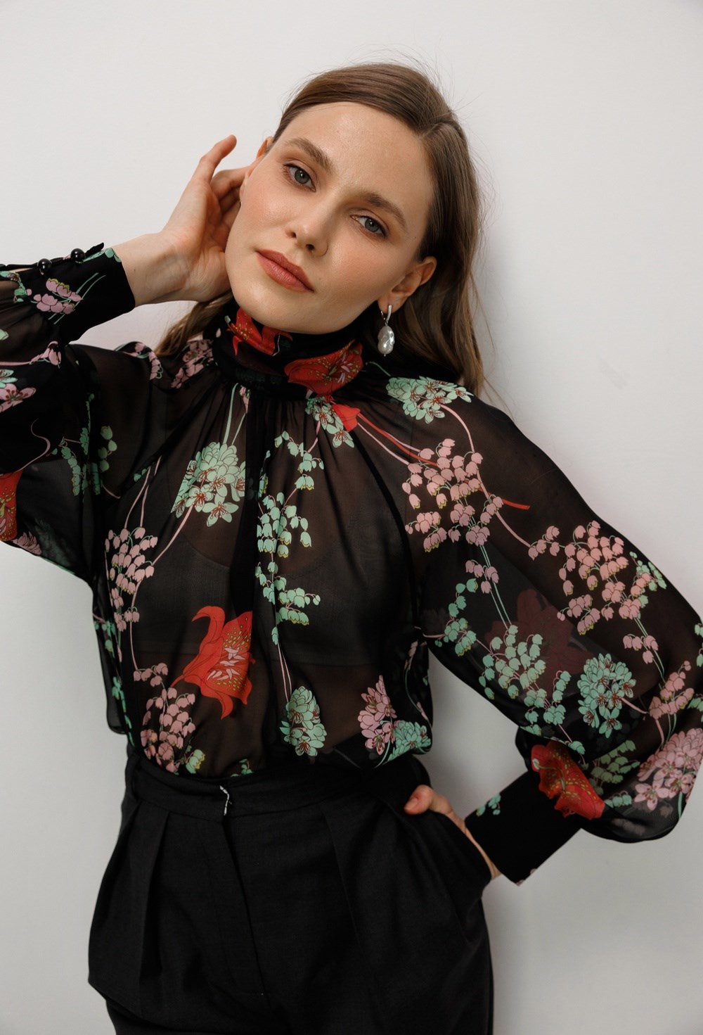 Блуза из шелка ERIKA CAVALLINI - фото 77633