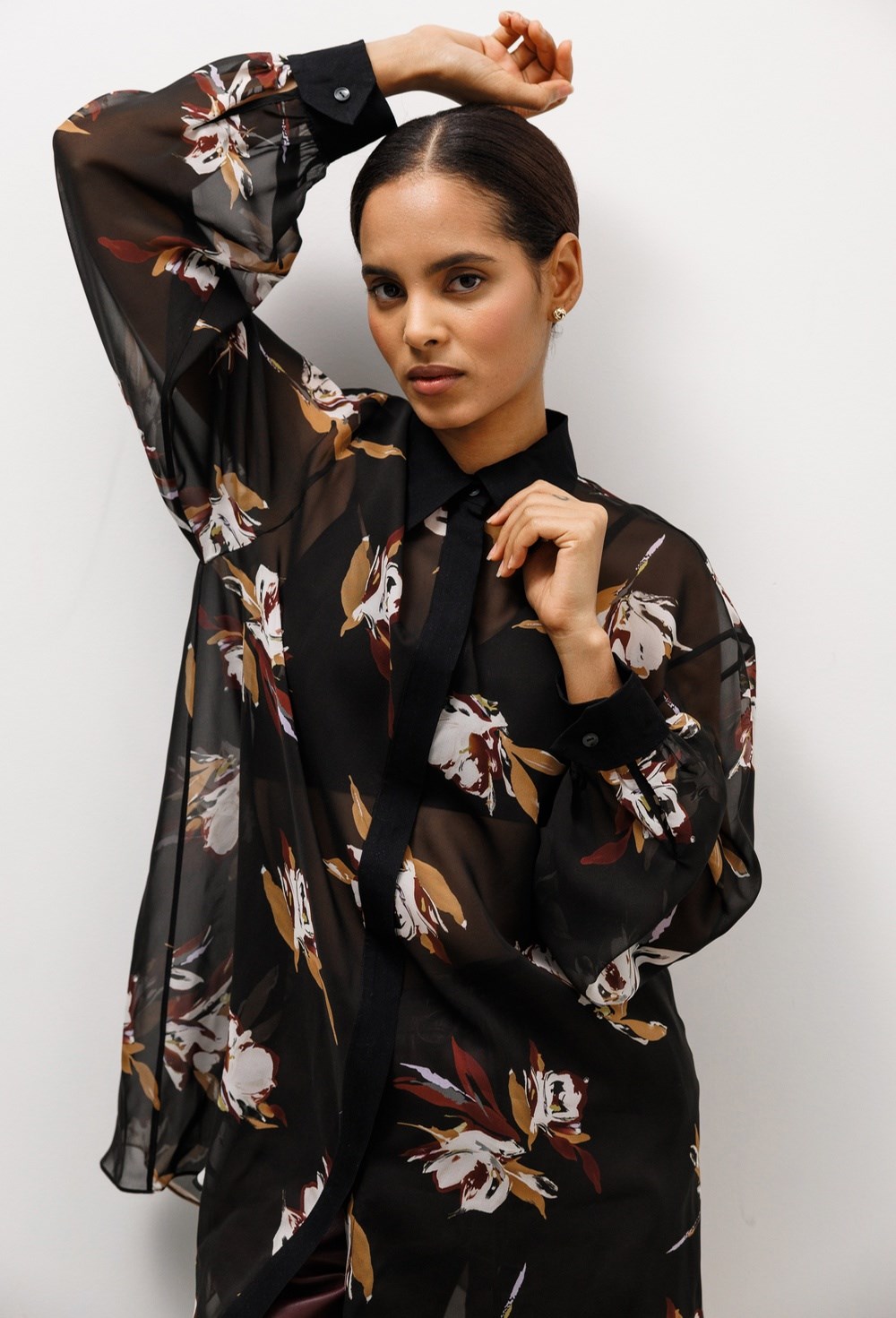 Блуза А-силуэта из шелка Max Mara - фото 77665