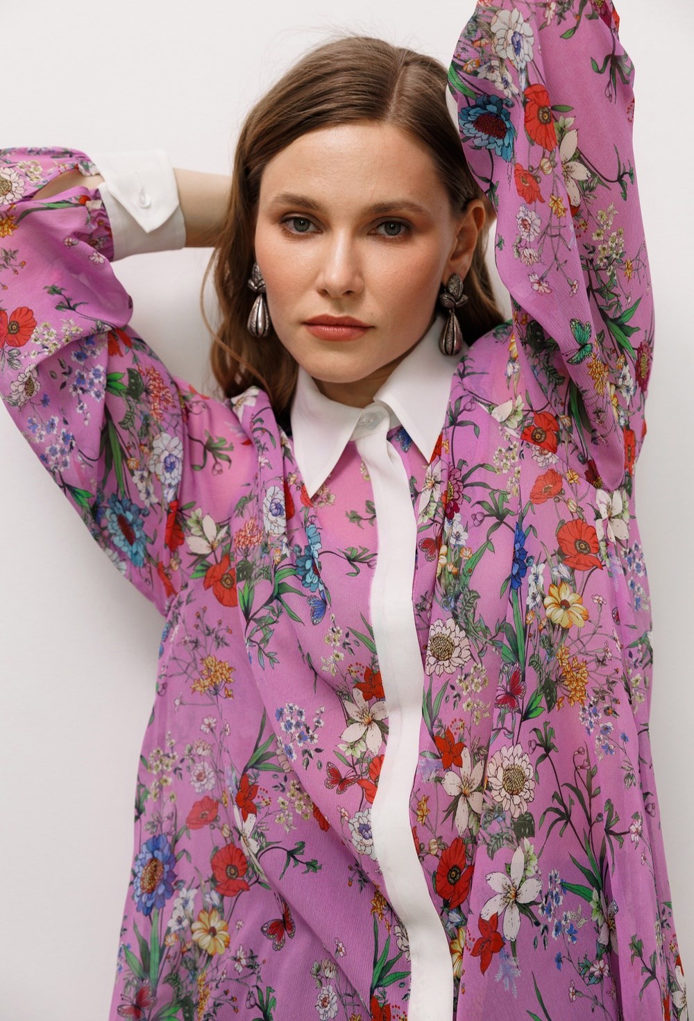 Блуза А-силуэта из шелка GUCCI - фото 77670